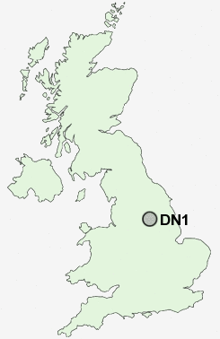 DN1 Postcode map