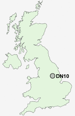 DN10 Postcode map
