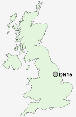 DN15 Postcode map