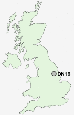 DN16 Postcode map