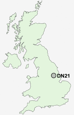 DN21 Postcode map