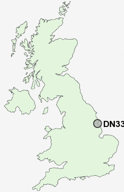 DN33 Postcode map