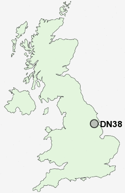 DN38 Postcode map