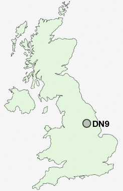 DN9 Postcode map