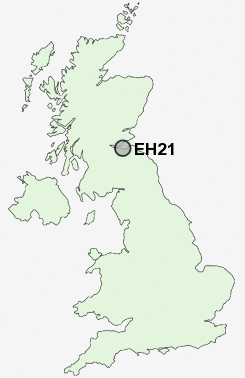EH21 Postcode map