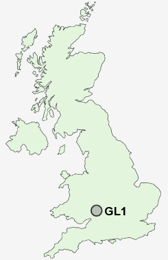 GL1 Postcode map