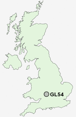 GL54 Postcode map