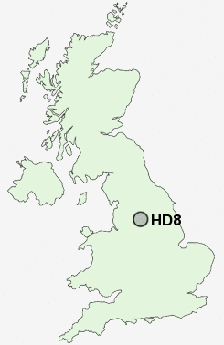 HD8 Postcode map