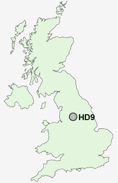 HD9 Postcode map