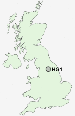 HG1 Postcode map