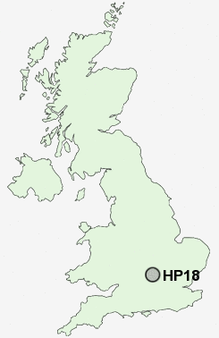 HP18 Postcode map