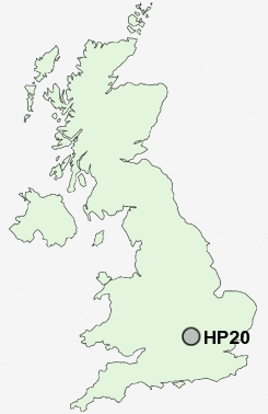 HP20 Postcode map