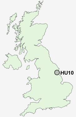 HU10 Postcode map