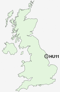 HU11 Postcode map