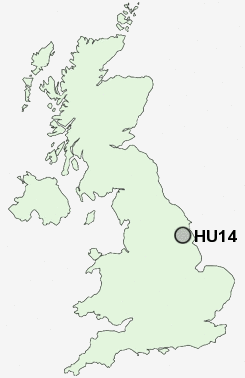 HU14 Postcode map