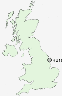 HU19 Postcode map