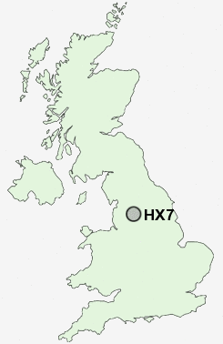 HX7 Postcode map