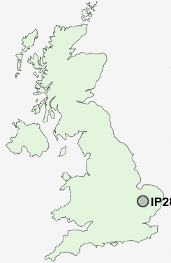 IP28 Postcode map