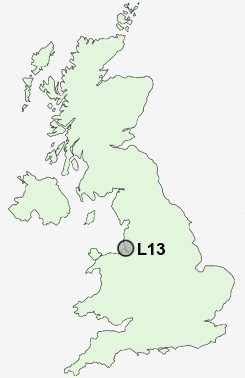 L13 Postcode map