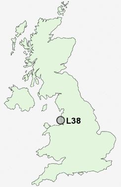 L38 Postcode map