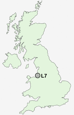L7 Postcode map