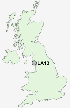 LA13 Postcode map