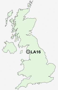 LA16 Postcode map
