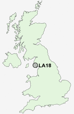 LA18 Postcode map