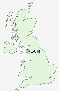 LA19 Postcode map