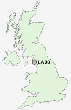 LA20 Postcode map