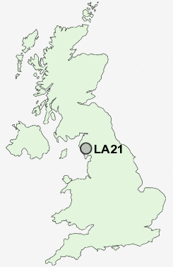 LA21 Postcode map