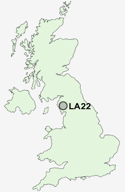 LA22 Postcode map