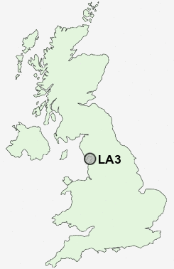 LA3 Postcode map