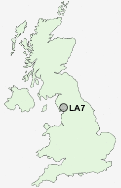 LA7 Postcode map