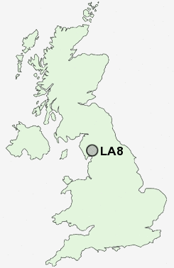 LA8 Postcode map