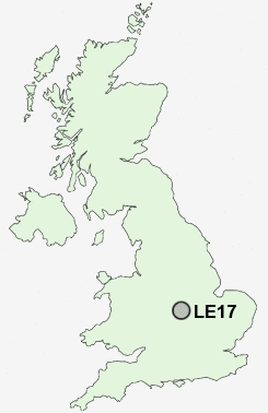 LE17 Postcode map