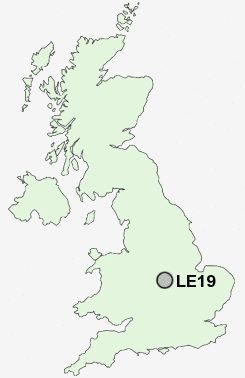 LE19 Postcode map