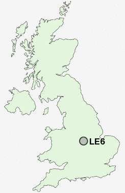 LE6 Postcode map