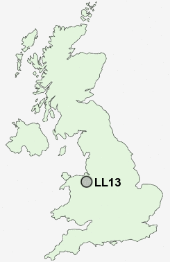 LL13 Postcode map