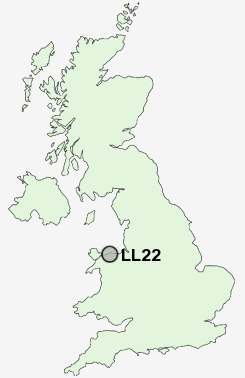 LL22 Postcode map