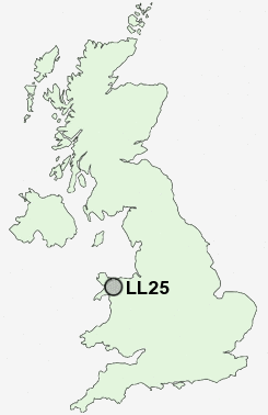 LL25 Postcode map