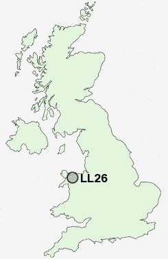 LL26 Postcode map