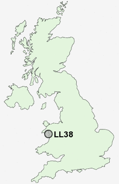LL38 Postcode map