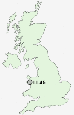 LL45 Postcode map