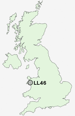 LL46 Postcode map