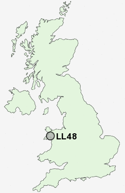 LL48 Postcode map