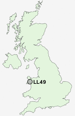 LL49 Postcode map