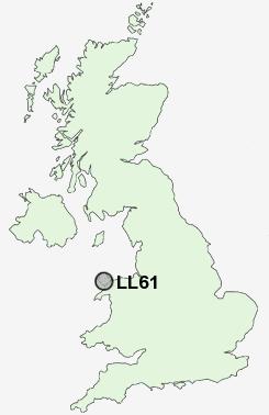 LL61 Postcode map