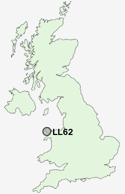 LL62 Postcode map
