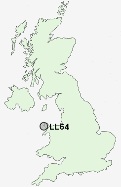 LL64 Postcode map
